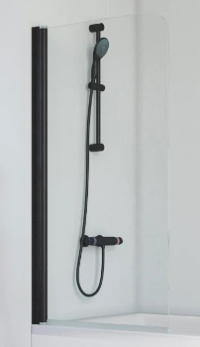 Шторка для ванны VEGAS GLASS EV Novo 76x140 профиль черный матовый, стекло ультрапрозрачное