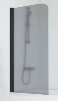 Шторка для ванны VEGAS GLASS EV Novo 76x140 профиль черный матовый, стекло графит
