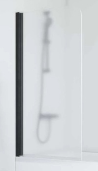 Шторка для ванны VEGAS GLASS EV Novo 76x140 профиль черный матовый, стекло сатин
